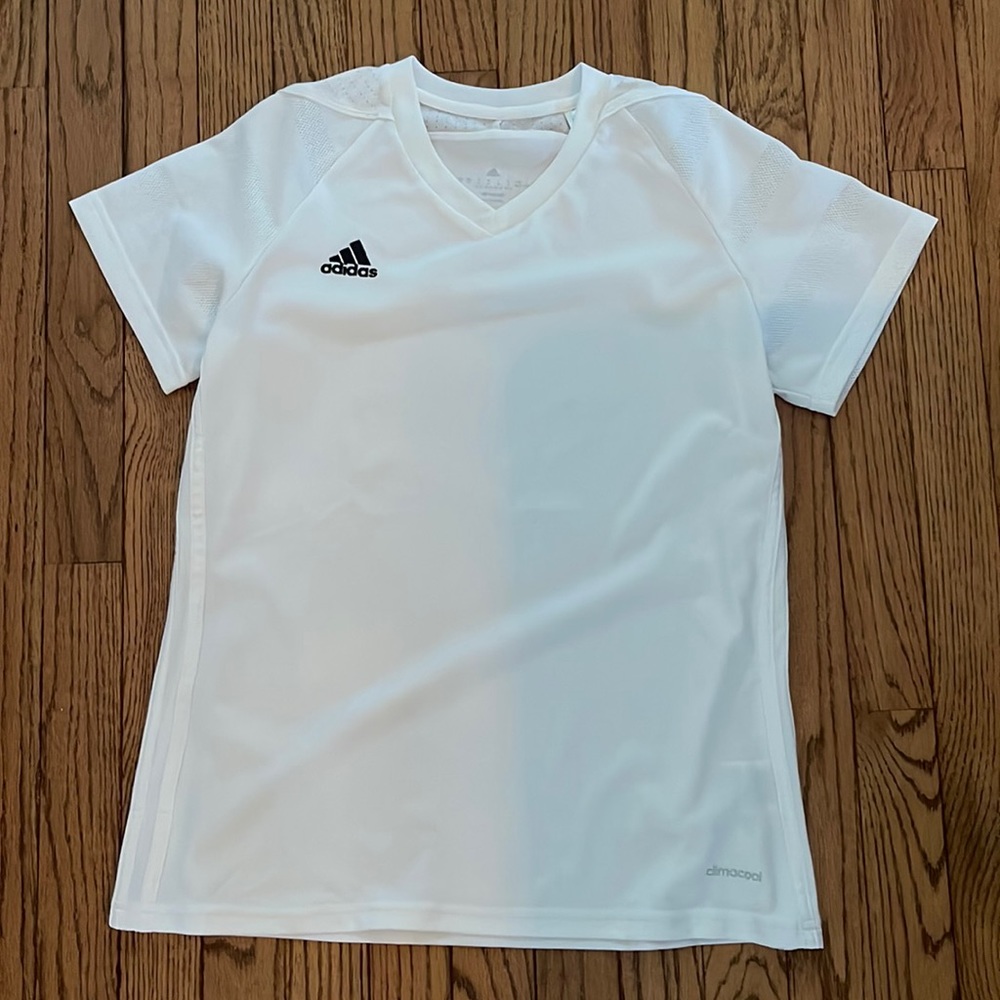 White climacool Adidas V-neck